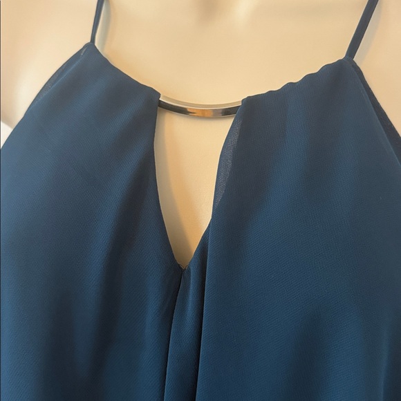 New York & Company Navy Ruffle Blouse - Picture 4 of 5